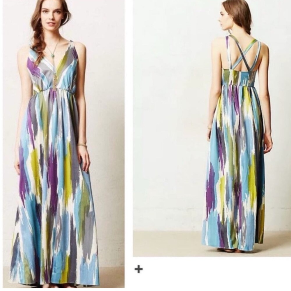 Anthropologie // James Coviello Brushstrokes Maxi Dress // S